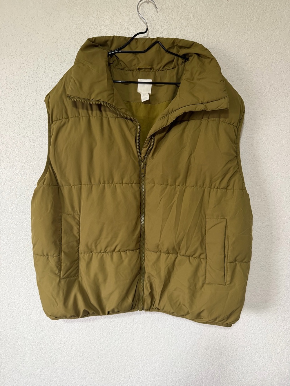 H&M Olive Quilted Puffer Vest